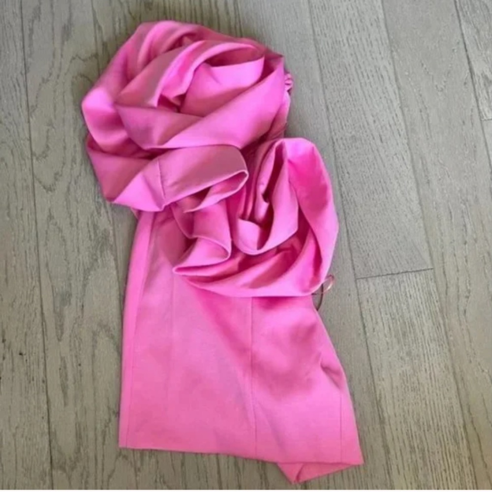 zara dress pink ruffle rose party new w tag rare